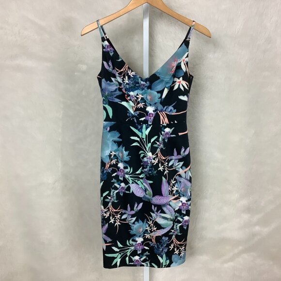 Black Halo Dresses & Skirts - Black Halo Sleeveless Black Floral Ansellia Jevette Sheath Dress NWT 0